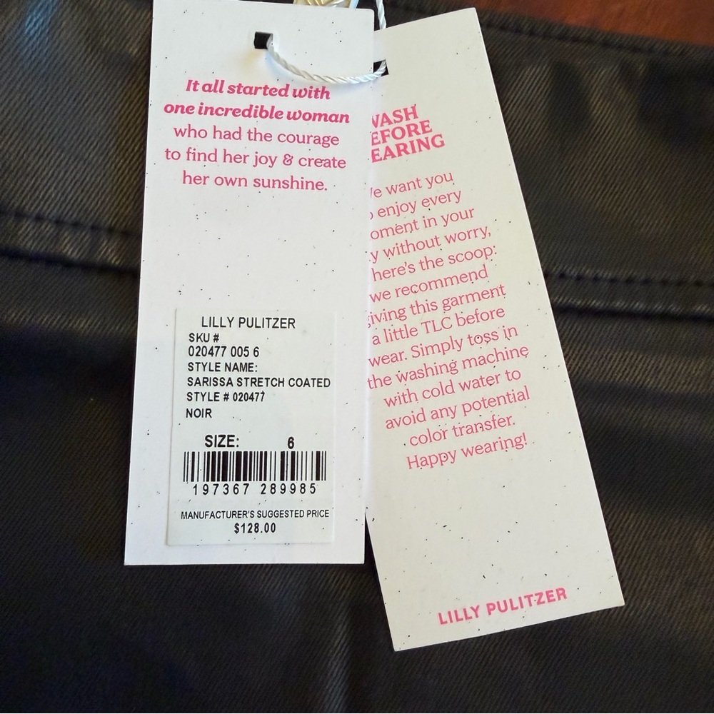 NWT Lilly Pulitzer Sarissa High Rise Coated Mini Skirt Noir Black 6 - Picture 14 of 15